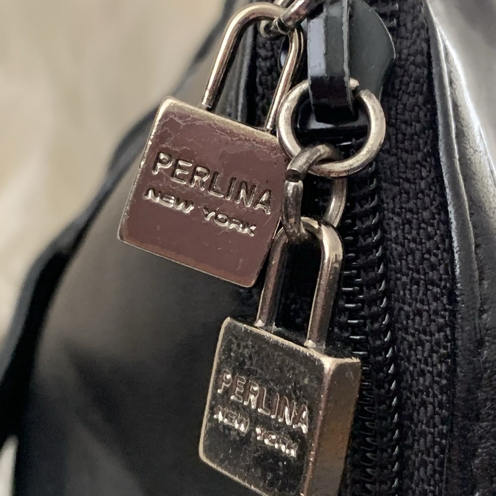 Perlina NY Black Leather Backpack - Picture 3 of 11
